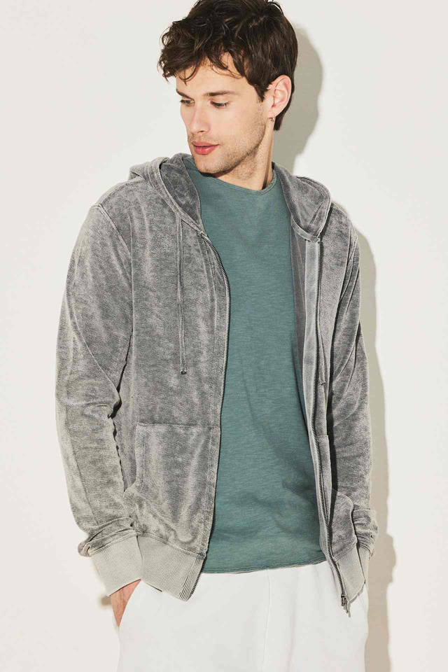 Terry Towel Full Zipper Hoodie