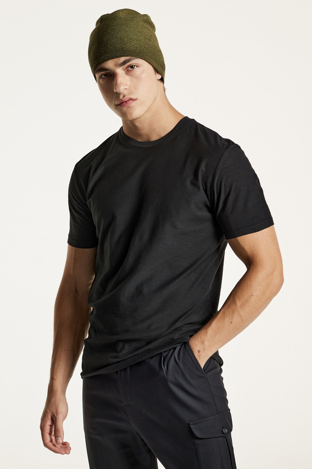 T-Shirt με Ριμπ Λαιμόκοψη