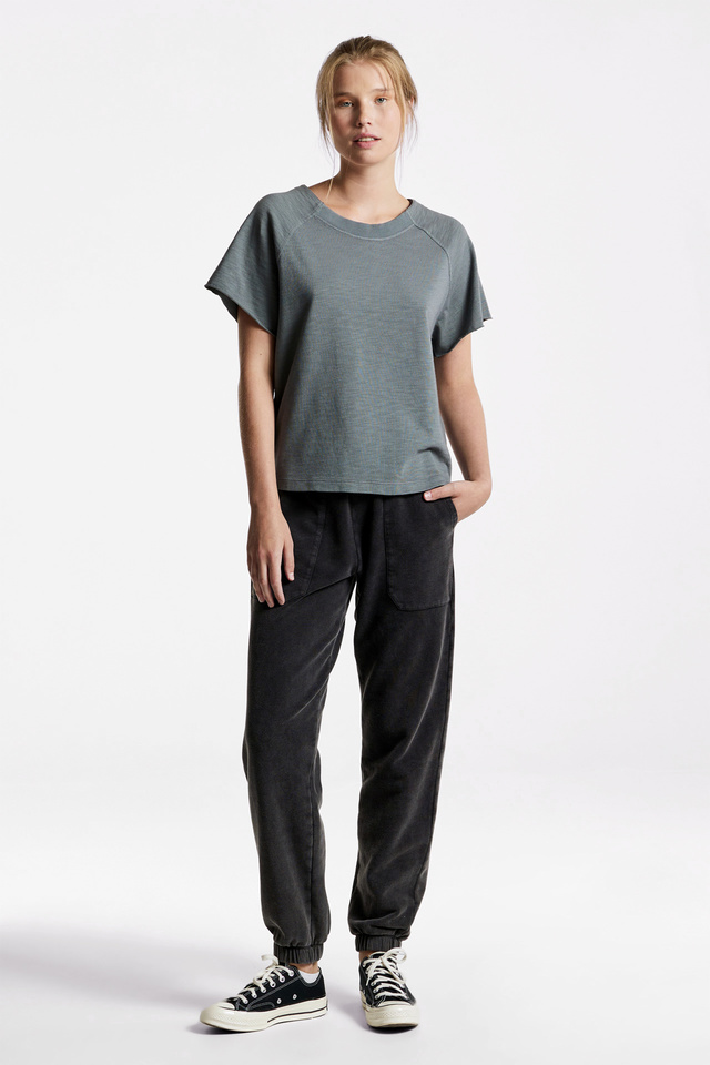 Viscose Mix Neckline Detail T-Shirt