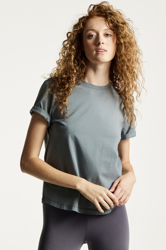 Cotton Rolled Sleeves T-Shirt