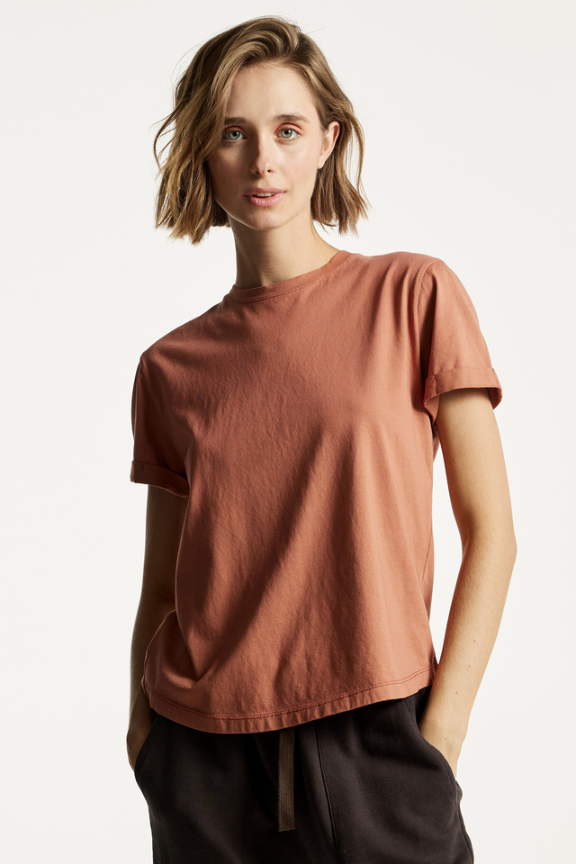 Cotton Rolled Sleeves T-Shirt