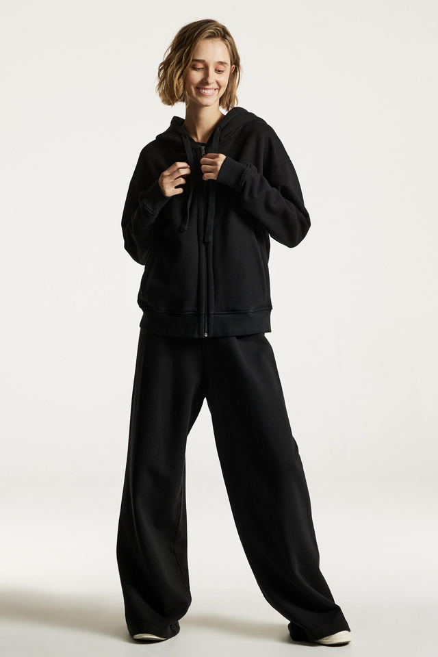 Relaxed Fit Modal Mix Wide Leg Sweatpant