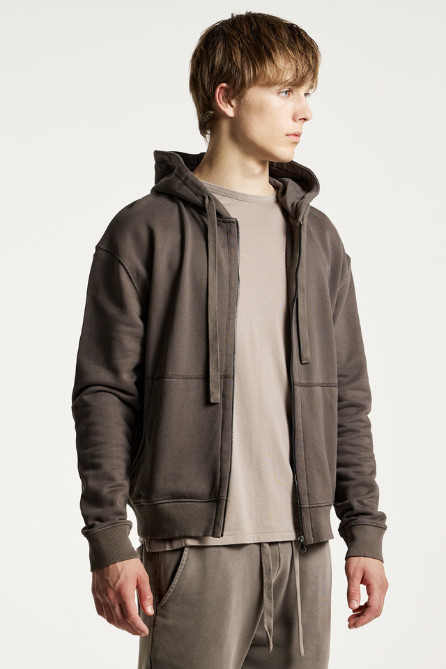 Relaxed Fit Cotton Full Zip Hoodie
