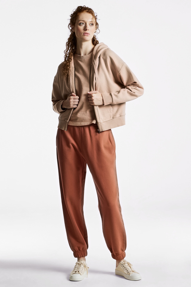 Modal Mix Cropped Full Zip Hoodie