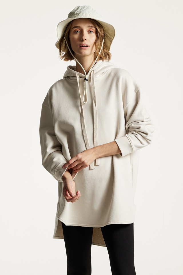 Oversized Fit Modal Mix Long Hoodie