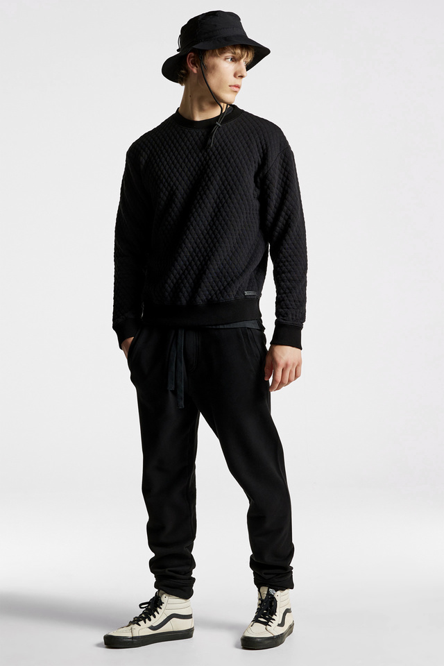 Men Dirty Laundry Regular Fit Waffle Sweatpants - Black