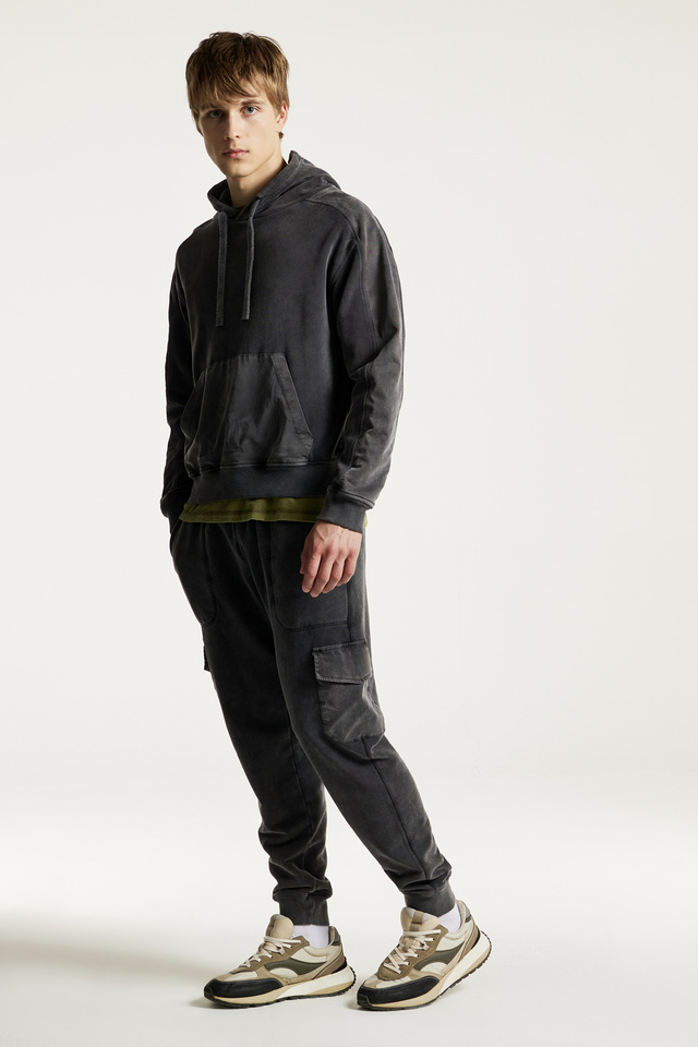 Mixed Fabric Cotton Hoodie