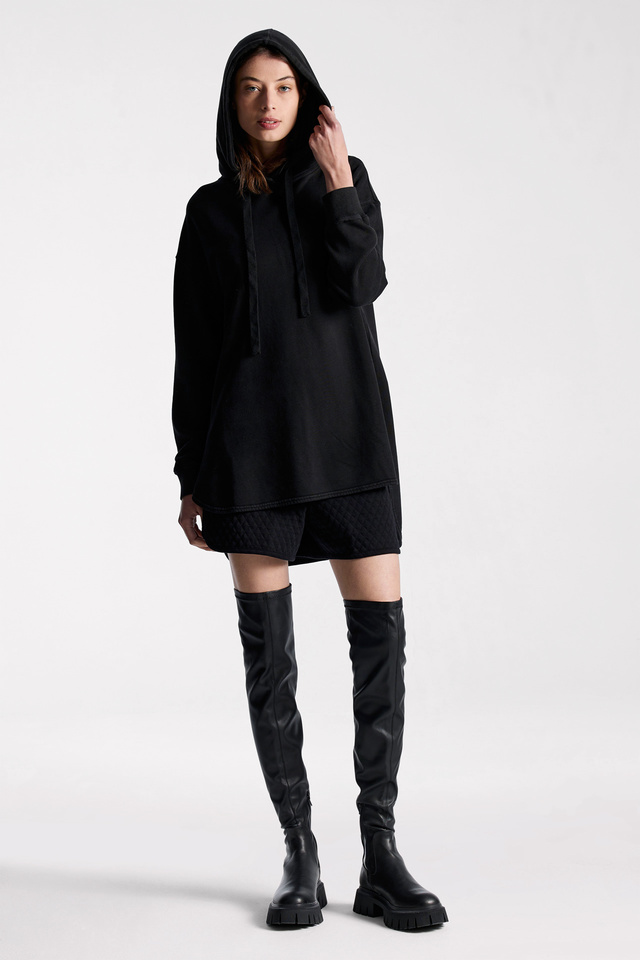 Oversized Fit Modal Mix Long Hoodie