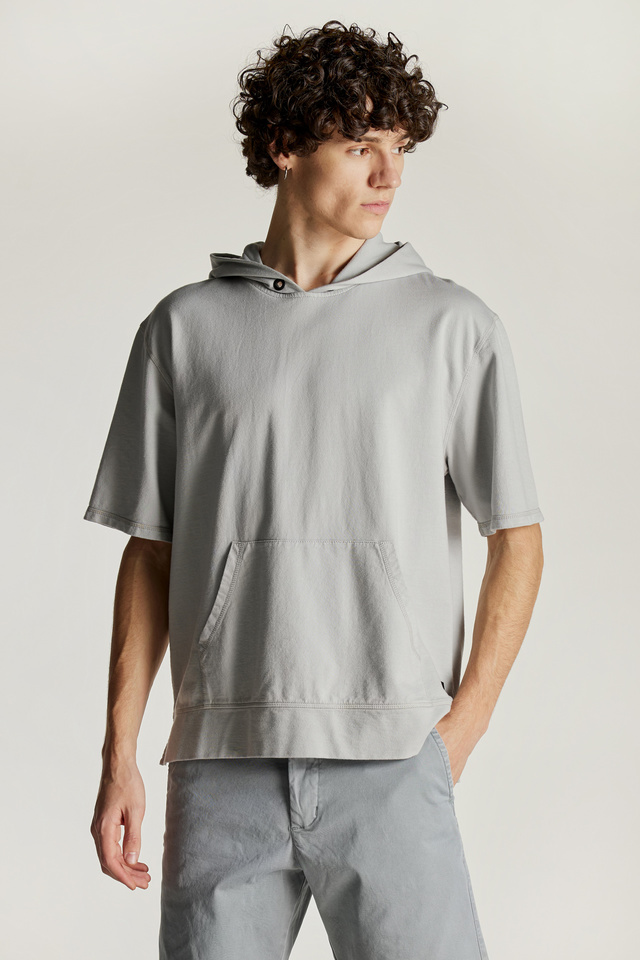 Shortsleeve Hoodie With Front Pocket