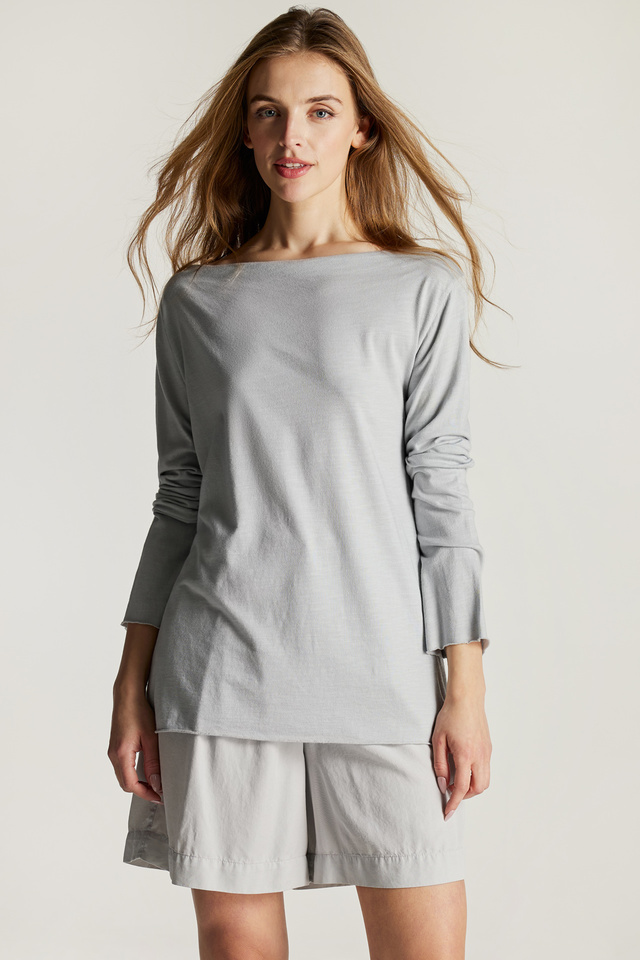 Longsleeve T-Shirt with Cowl Neckline