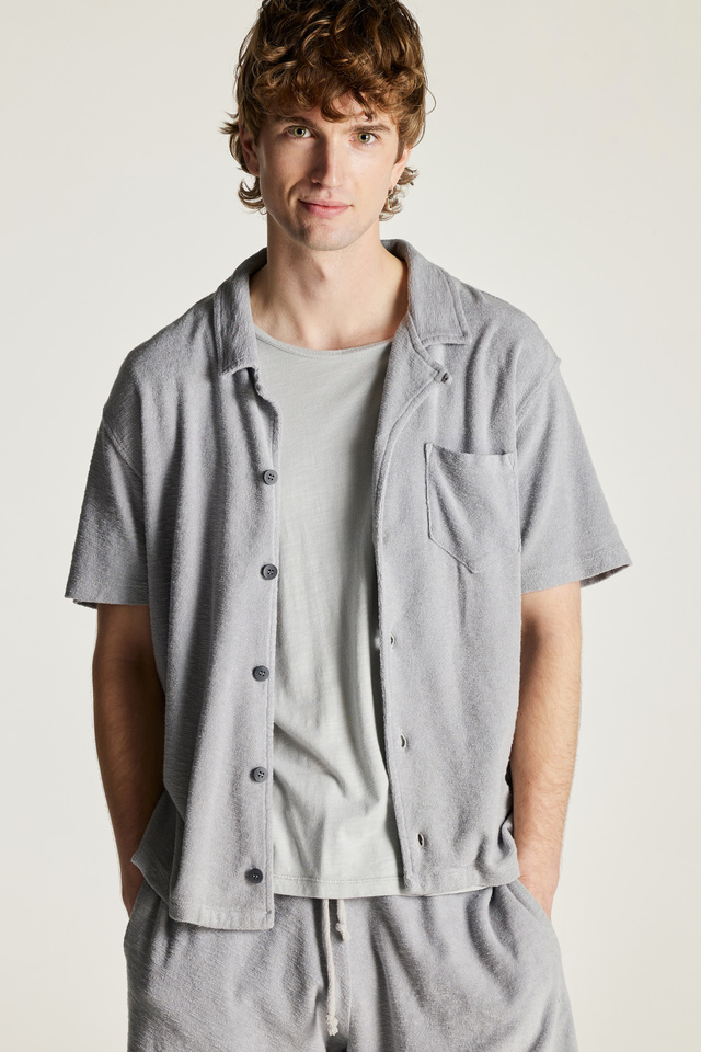 Terry Towel Camp-Colar Shirt