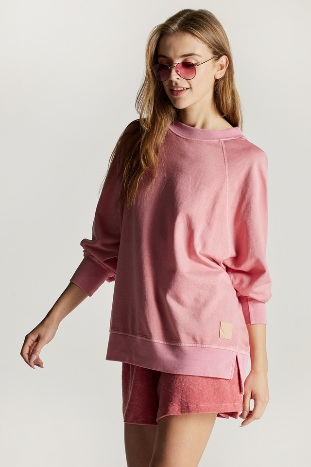 Long-sleeve Sweatshirt with Side Openings