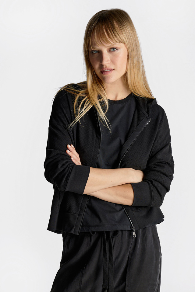 Cropped Full Zip with Hoodie