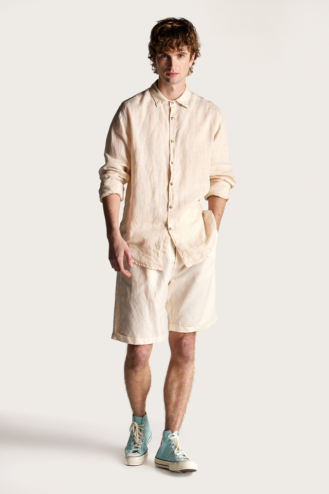 Pleated Bermuda in Relaxed Fit