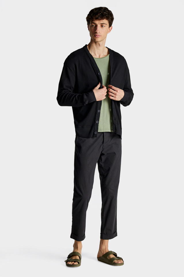 Cotton Hooded Cardigan with Buttons | Dirty Laundry