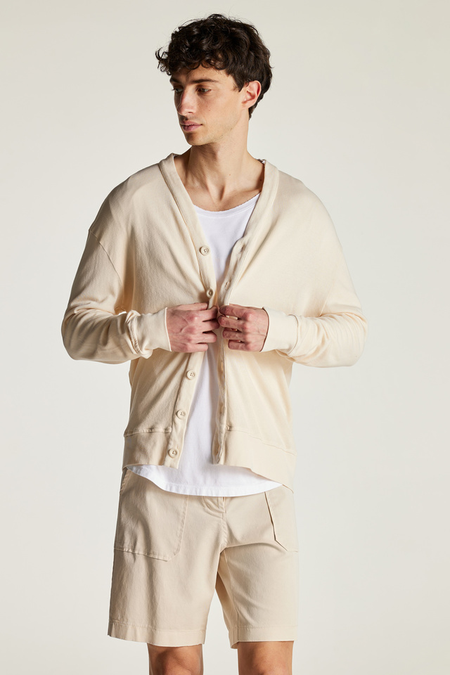 Cotton Hooded Cardigan with Buttons | Dirty Laundry