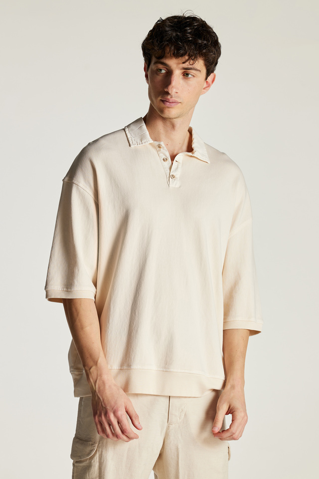 T-shirt in Loose Fit with Polo Collar