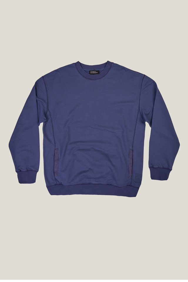 Crewneck Sweatshirt with Rib Details