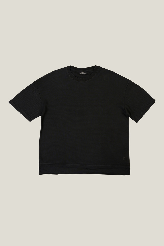 Short-sleeve T-shirt in Loose Fit Made of Combined Fabrics