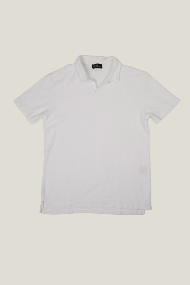 Short-sleeve Terrycloth T-shirt with Polo Collar
