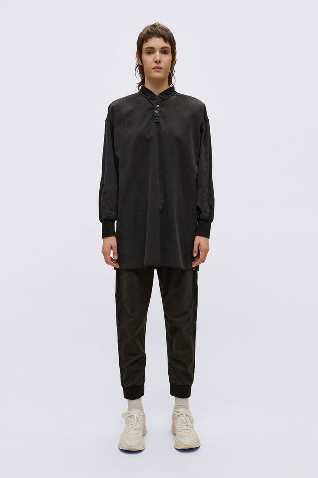 Dress with Placket in Loose Fit