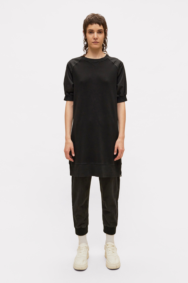 Contrast Crewneck Dress