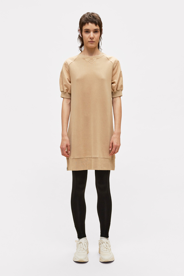 Contrast Crewneck Dress