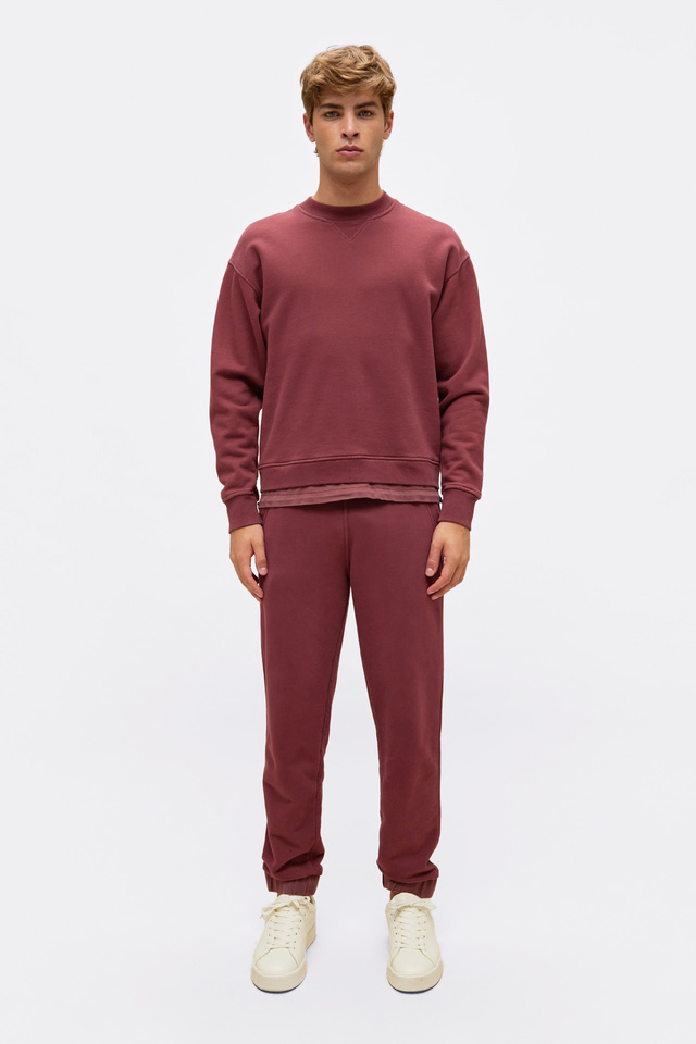 Mixed Fabric Crewneck