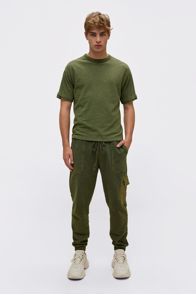 Contrast Cargo Sweatpants