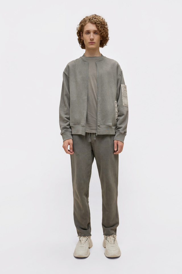 Contrast Bomber Full Zip