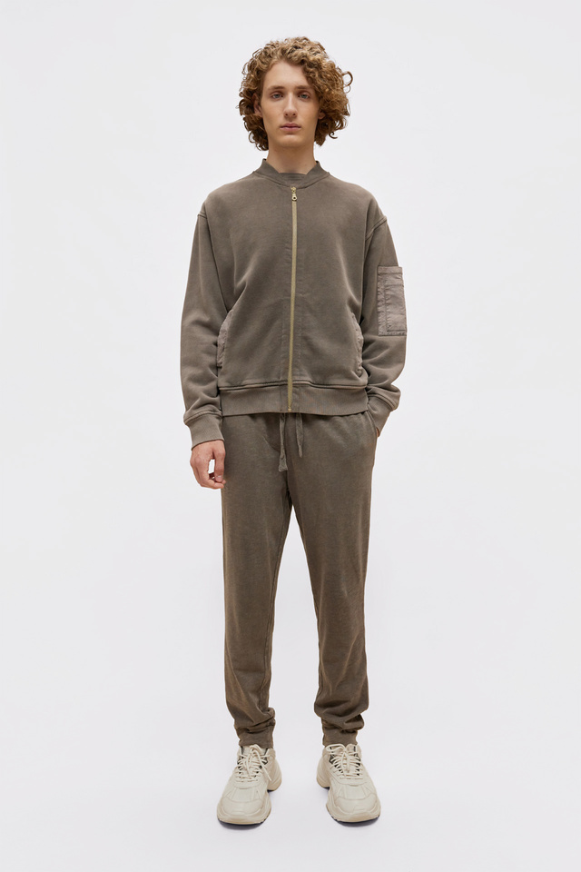 Contrast Bomber Full Zip