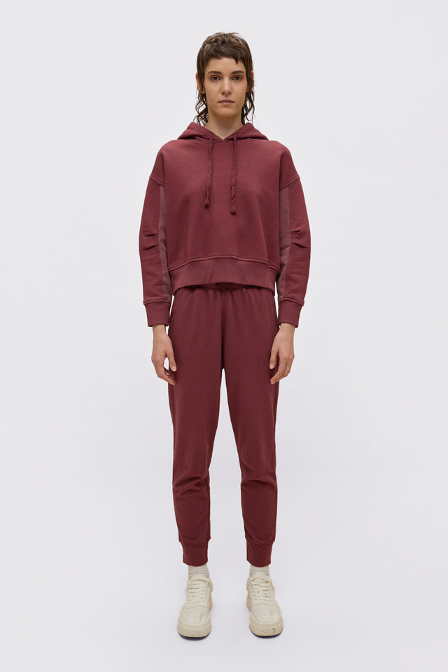 Sweatshirt with Hood made of Combination of Fabrics