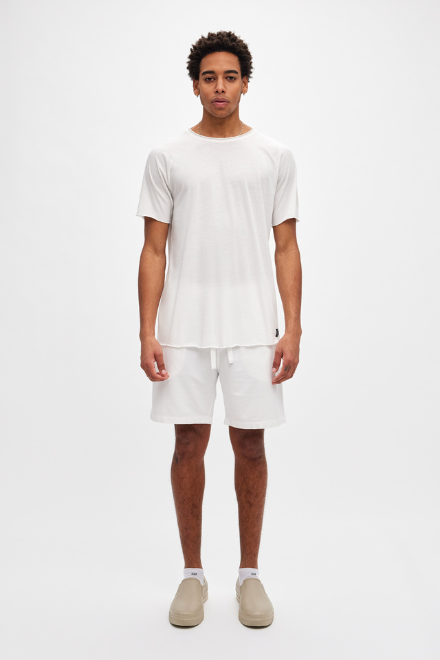 T-Shirt with Raw Edges and Raglan Sleeves