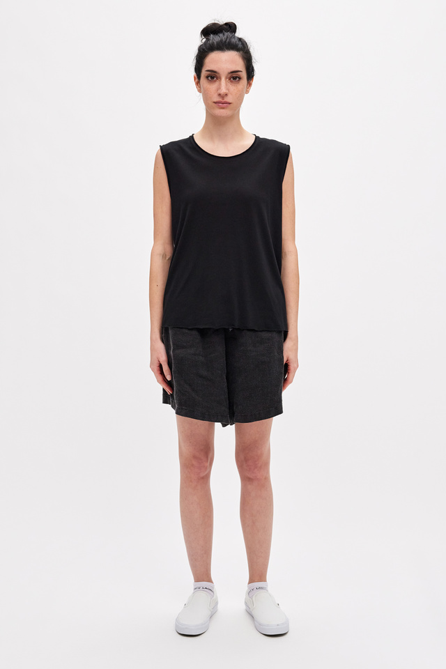Τ- Shirt with Cropped Shoulder Sleeves