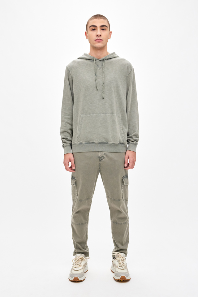 Hoodie σε Κανονική Γραμμή με Μπροστινή Τσέπη