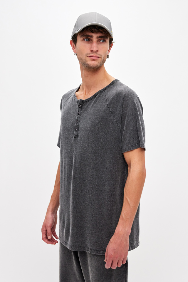 T-Shirt With Button Placket