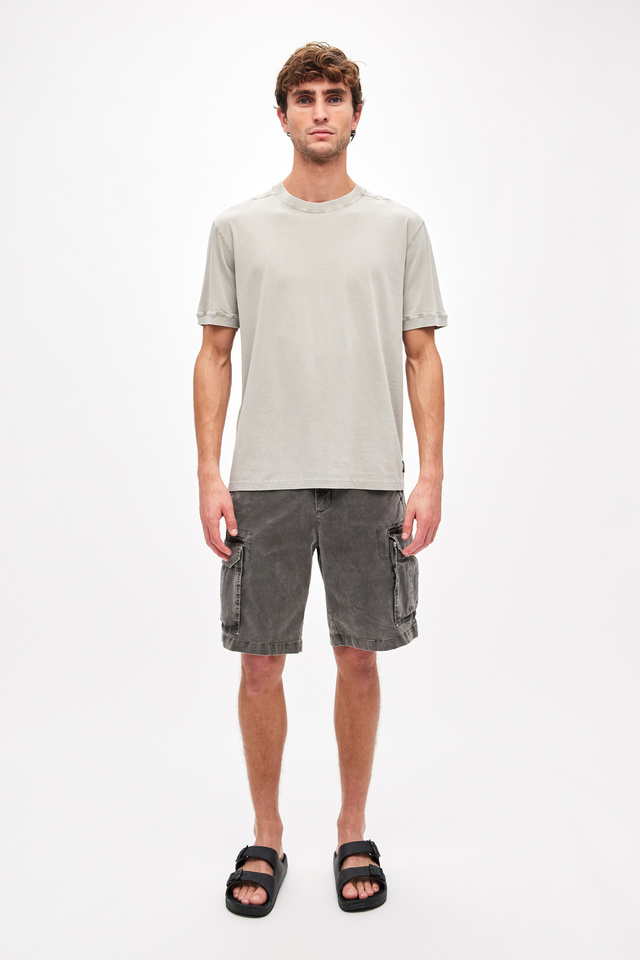 【SATIIIZ】Agen Dirty Washing Short Sleeve T-Shirt WASHED KNIT T-SHIRT - Anthracite grey | ZARA United States