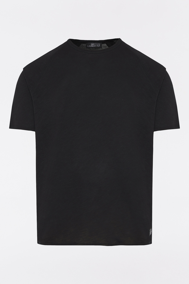 T-shirt σε Κανονική Γραμμή με Κομμένη Λαιμόκοψη