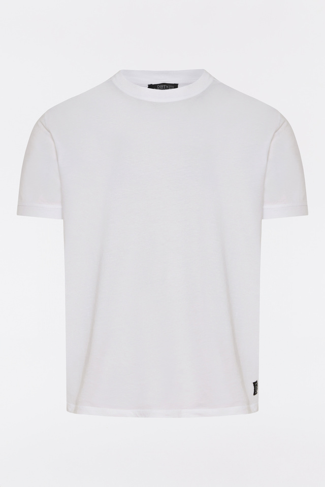 T-shirt σε Κανονική Γραμμή με Λεπτομέρειες Rib