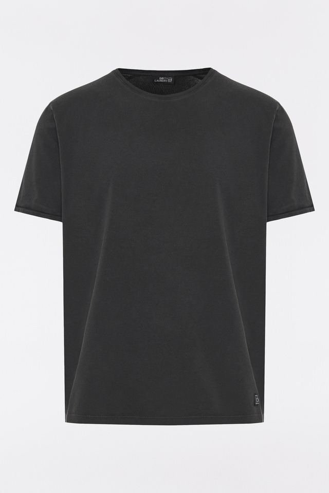 Τ-Shirt με Λεπτομέρειες Rib στη Λαιμόκοψη