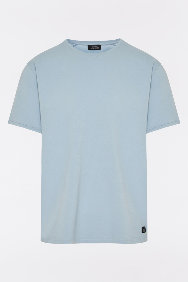 Τ-Shirt με Λεπτομέρειες Rib στη Λαιμόκοψη