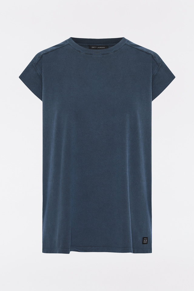 T -Shirt with Raw Cut Edges in Loose Fit