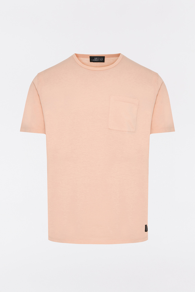 T-Shirt σε Κανονική Γραμμή με Τσέπη