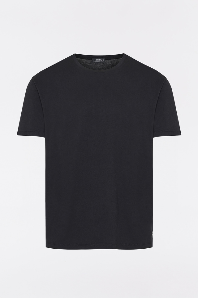 T-shirt σε Χαλαρή Γραμμή με Στρογγυλές Άκρες