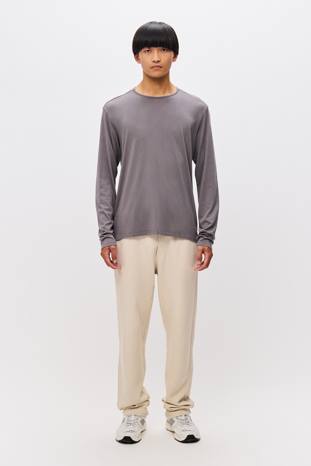 Long sleeve Top with Raw Cut Neckline