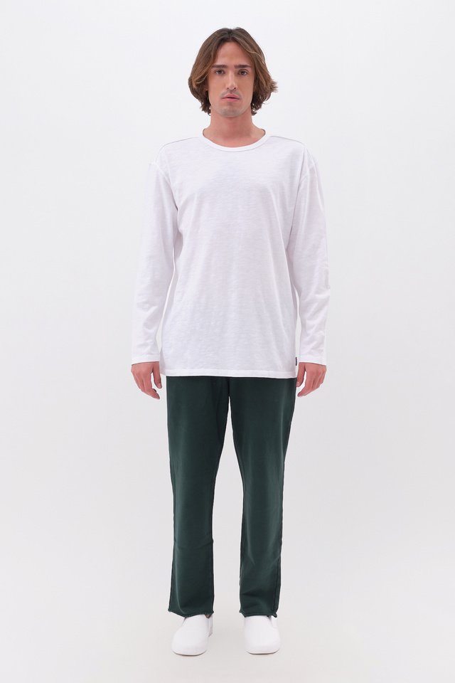 Long Sleeve Oversized Top with Decorative Stitches