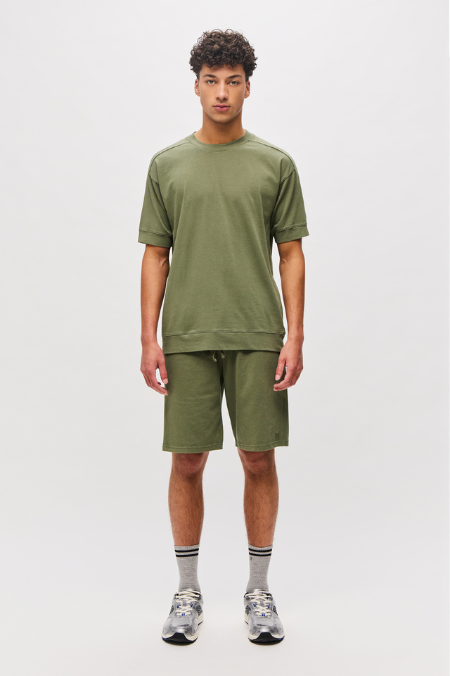 T-Shirt with Round Cut Neckline and Raglan Sleeves