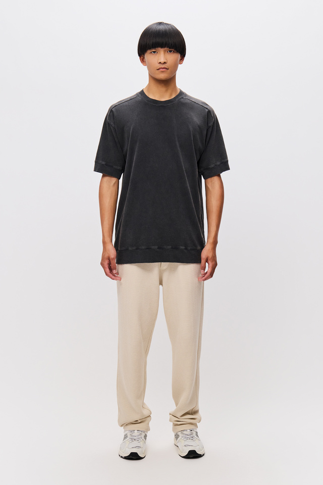 T-Shirt με Στρογγυλή Λαιμόκοψη και Μανίκια Ρεγκλάν