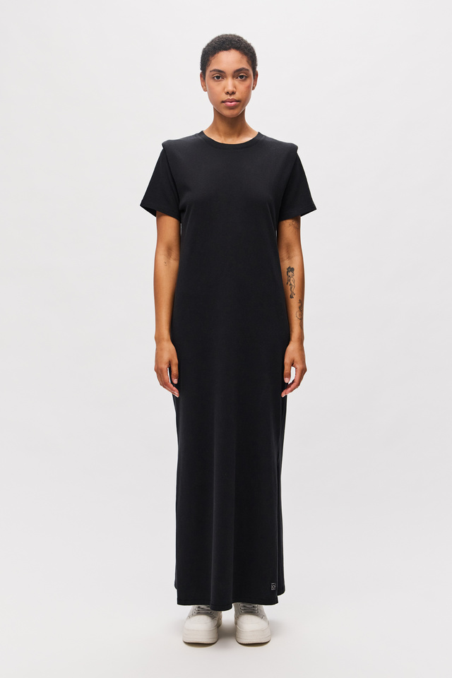 Dress with Padded Shoulders
