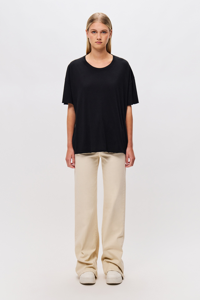 Oversized T-Shirt with Raw Cut Edges